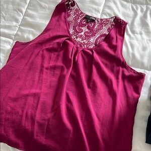 Plum Lace Detail Tank Top